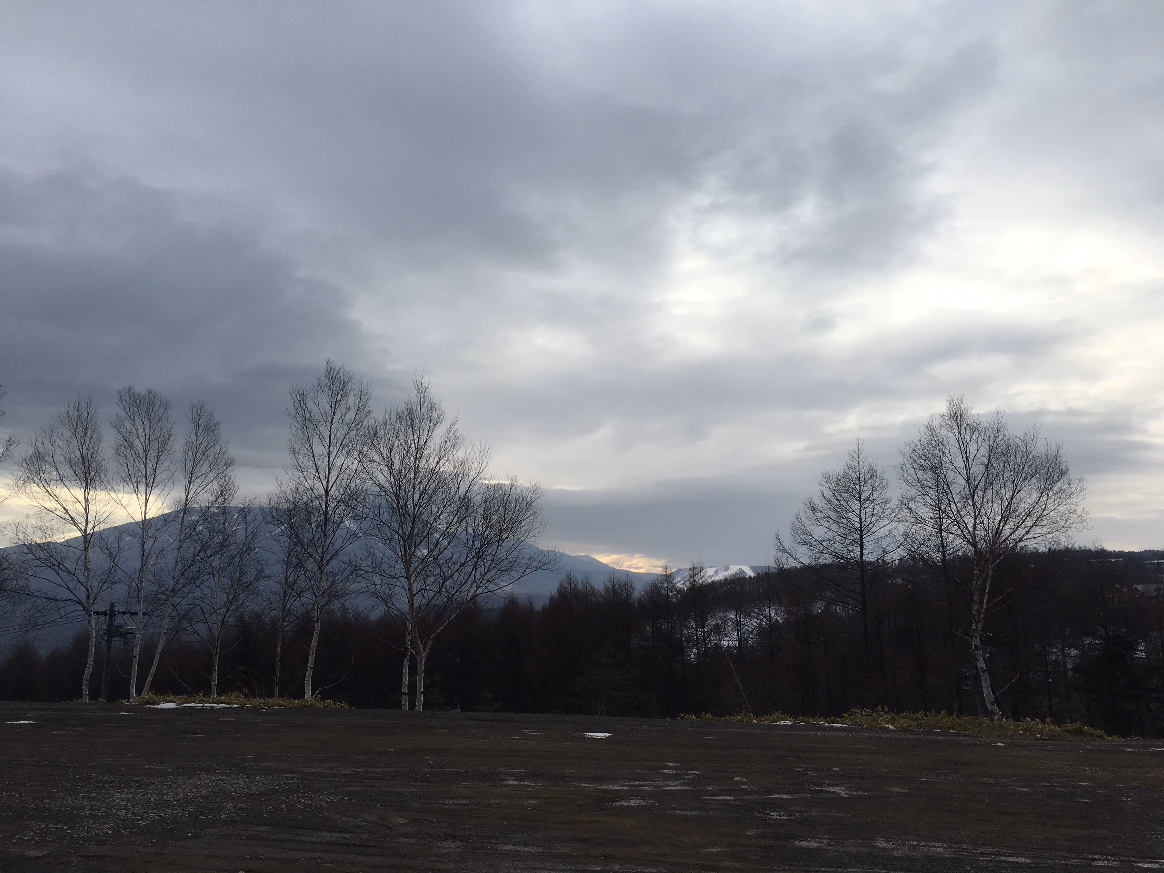 Getting ready with ski gear in the early morning at a Nagano ski resort