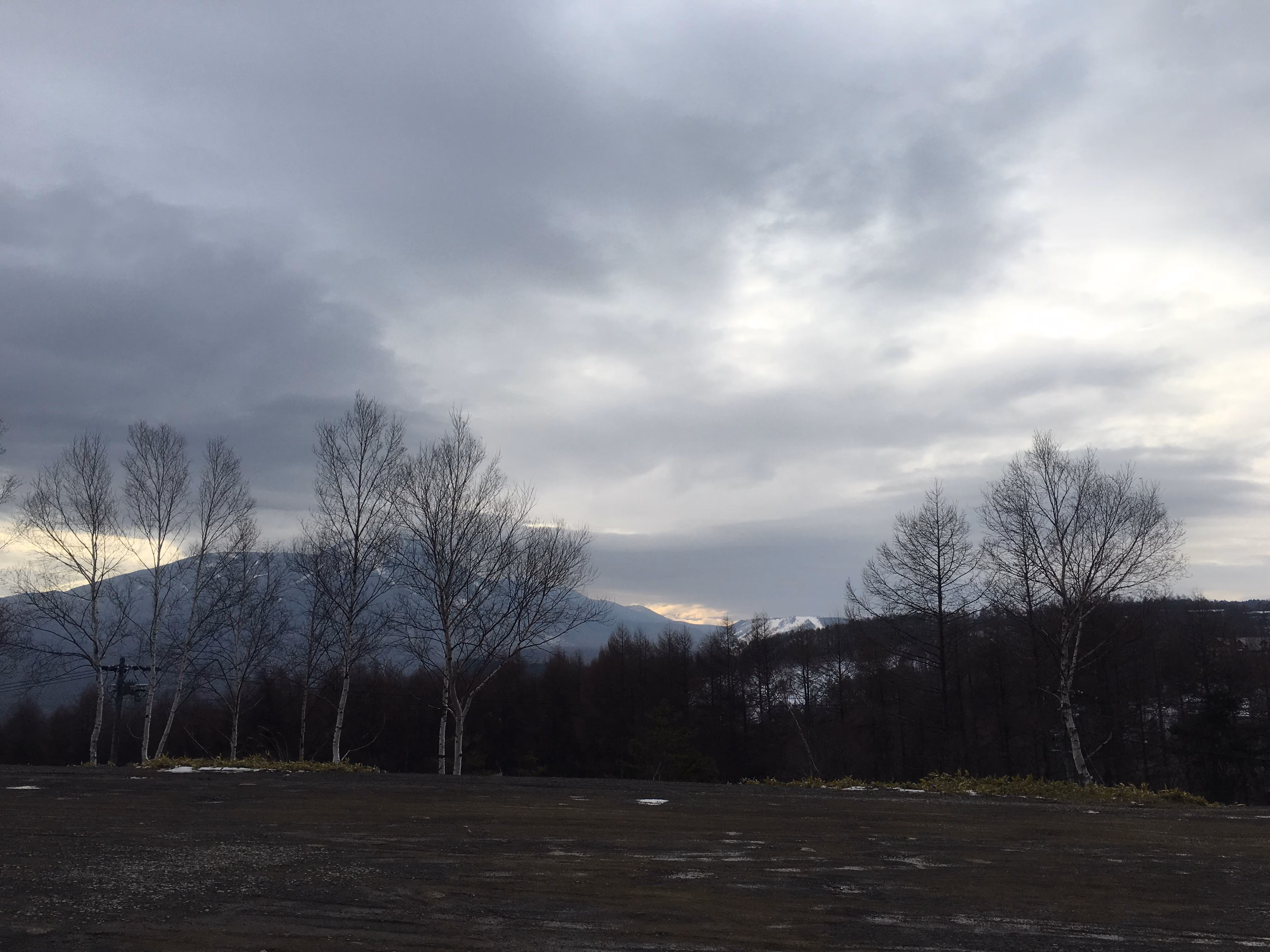 Getting ready with ski gear in the early morning at a Nagano ski resort