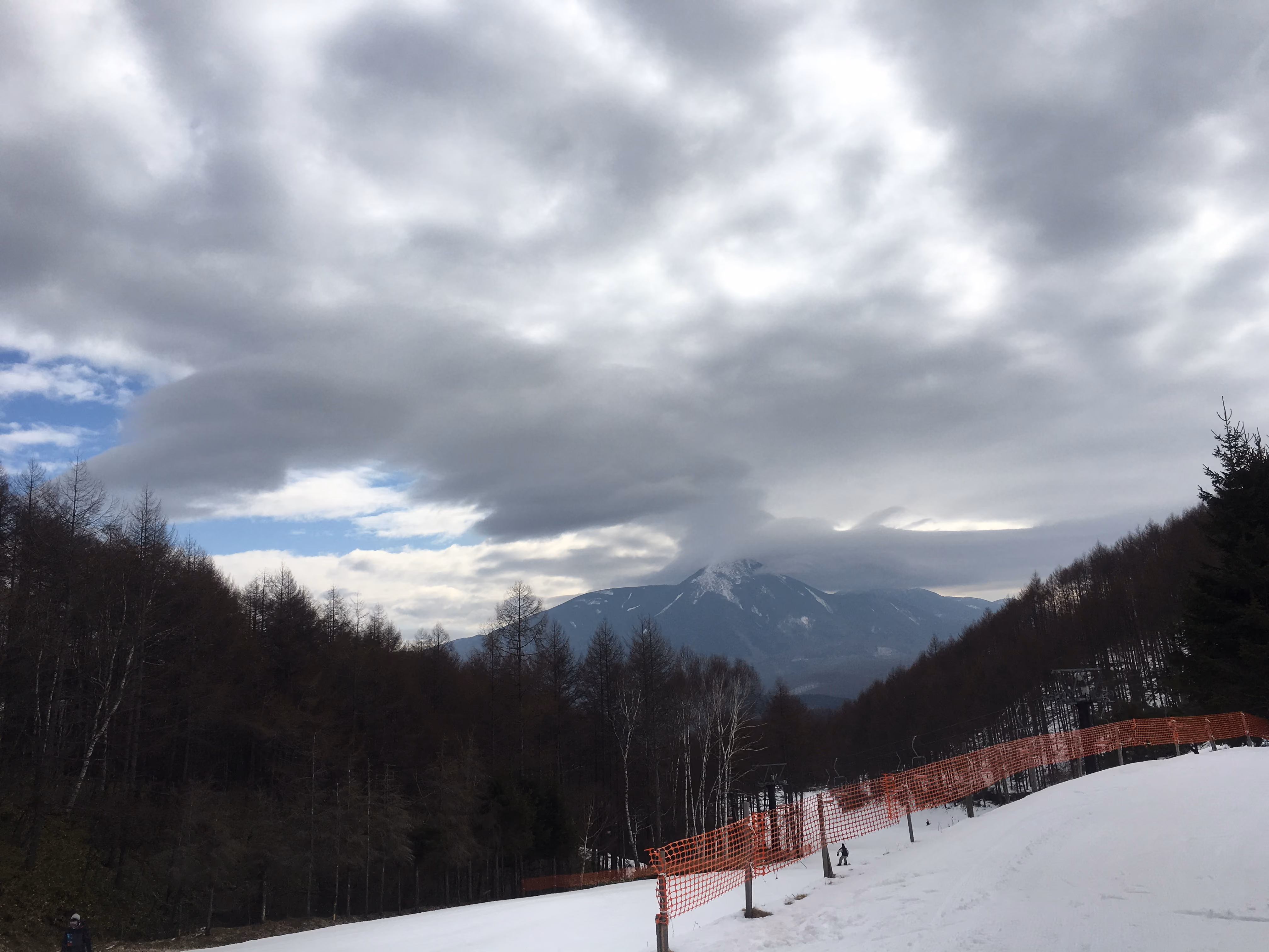 A ski slope in Nagano during a morning run